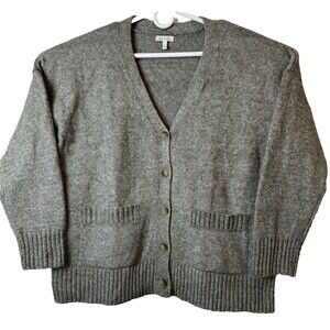 Ella Moss Womens Size Small Green Relaxed Boyfriend Button Front Cardigan New